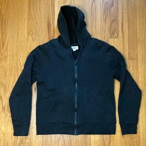 Pact Women's Organic Cotton Full - Zip Fleece Hoodie Sweatshirt- Size L - Black